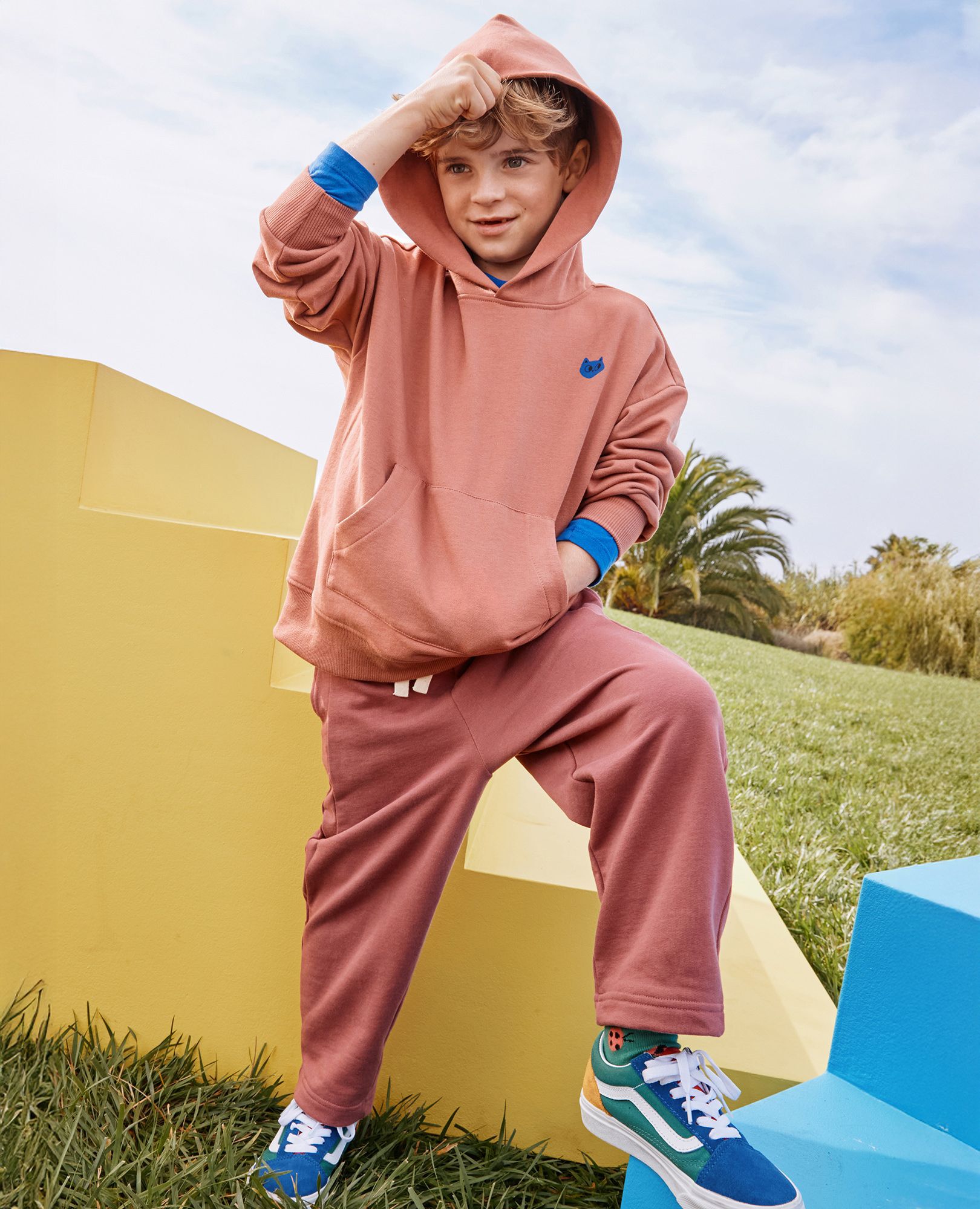 French Terry Graphic Hoodie in Burlwood - main