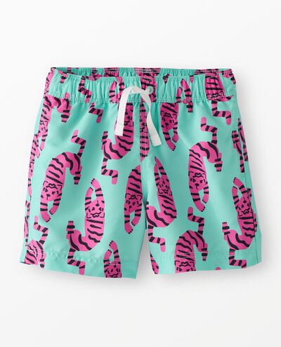 Swim Trunks in Tiger on Green - main
