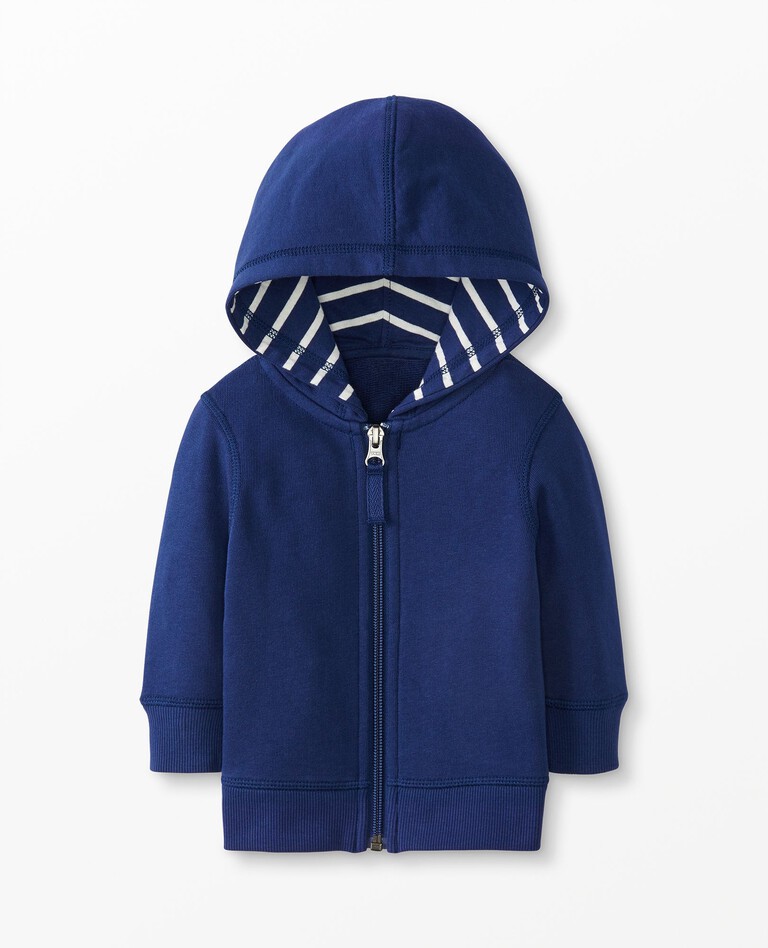 Baby French Terry Hoodie in Navy Blue - main