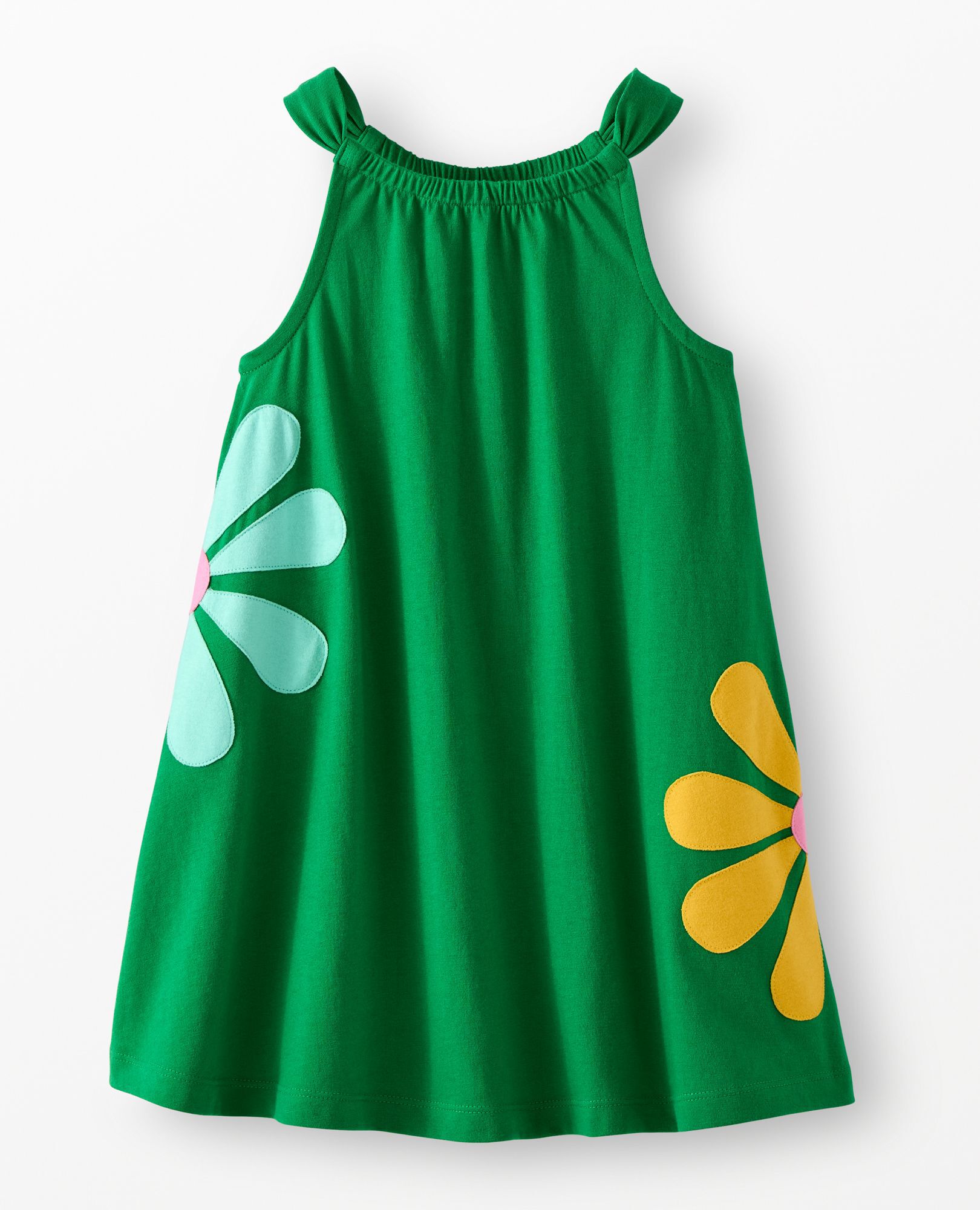 Sleeveless Flower Swing Dress in Island Green - main