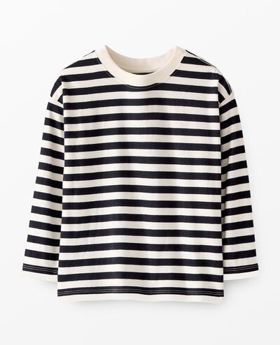 Long Sleeve Relaxed Fit T-Shirt in Black/Ecru - main