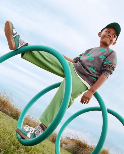 French Terry Barrel Sweatpants in Stone Green - main