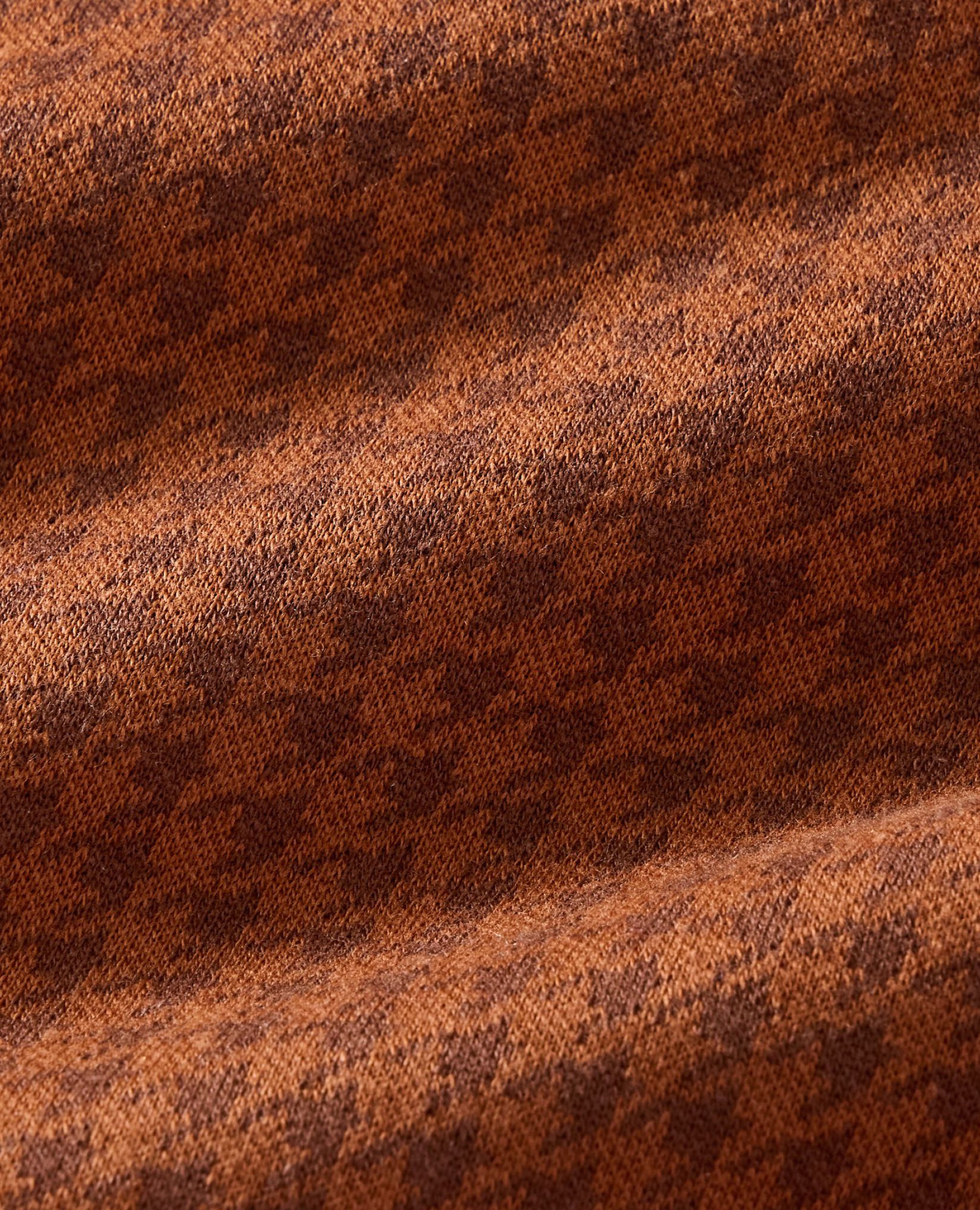 Relaxed Fit Jacquard Button Up Shirt in Brown Tonal Houndstooth - main
