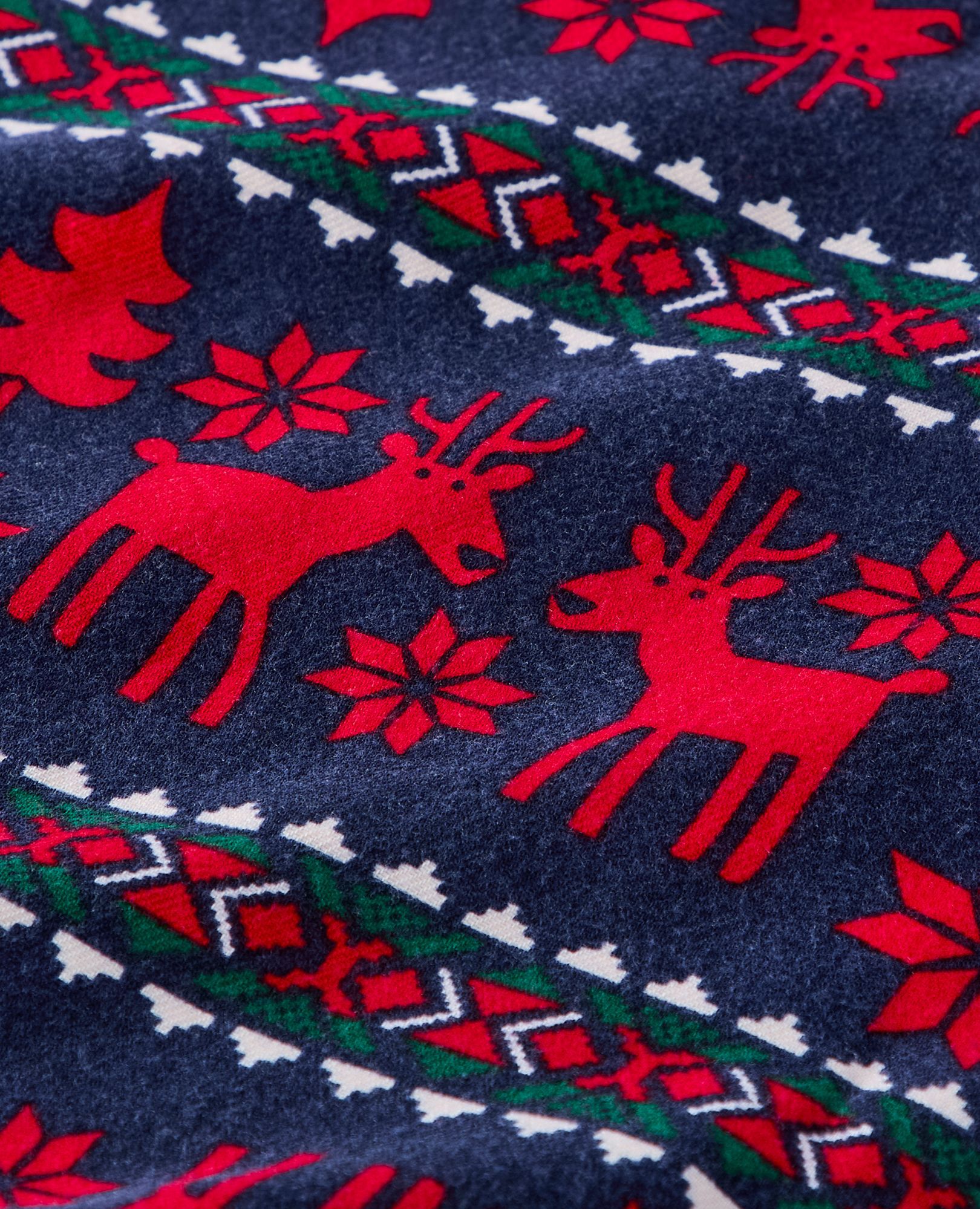 Kids Holiday Flannel Nightgown in Dear Deer on Navy - main