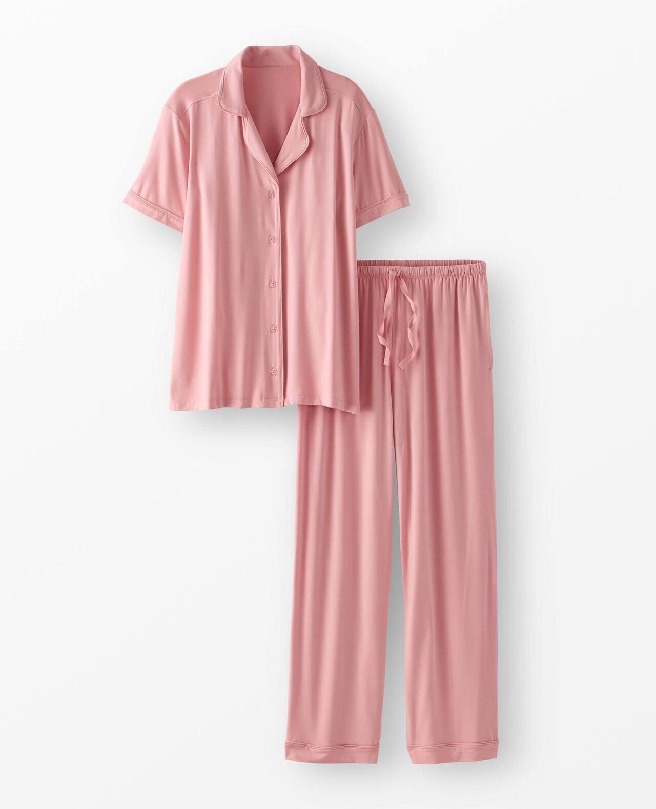 Women's Short Sleeve HannaSoft™ Pajama Set in Powdered Rose - main