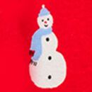 Holiday Flannel Pajama Set in Snowmen on Red - swatch
