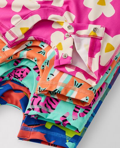 Baby Rashguard Swimsuit in Ecru Multi Stripe - main