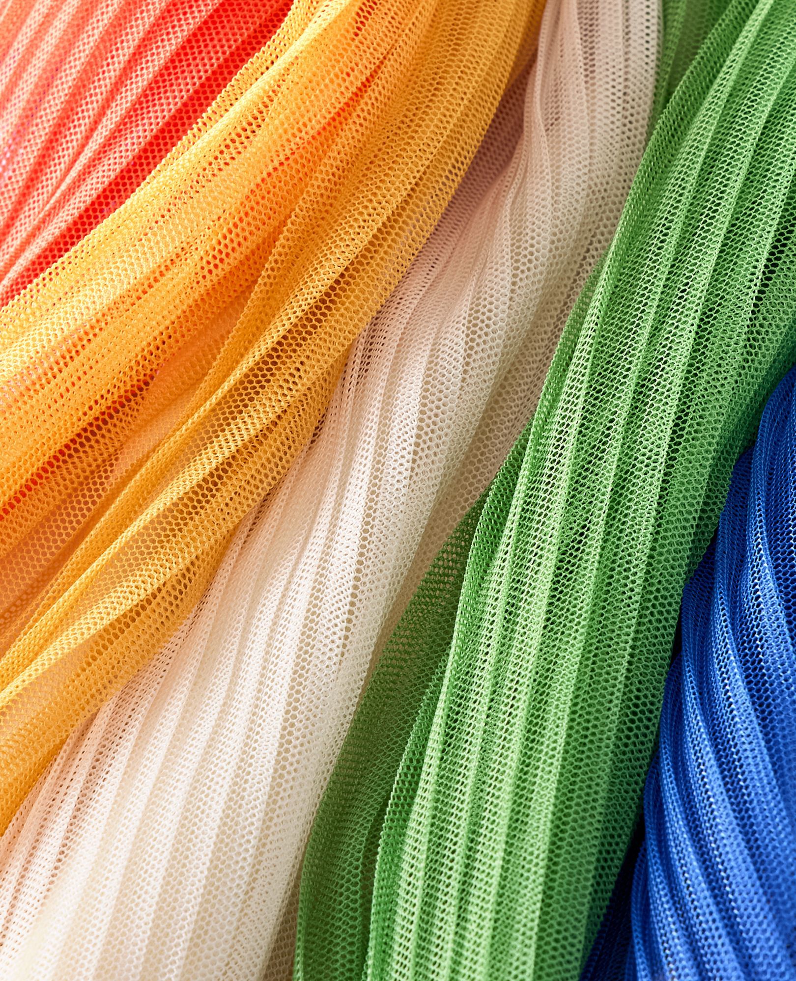 Dolman Sleeve Tulle Rainbow Dress in Ecru Rainbow - main