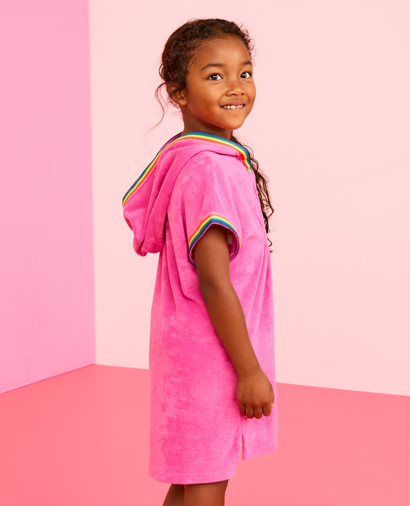 Loop Terry Hoodie Cover Up in Phlox Pink - main