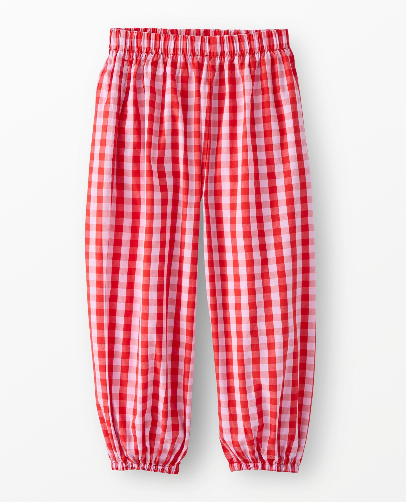 Poplin Parachute Pants in Pink/Purple Gingham - main