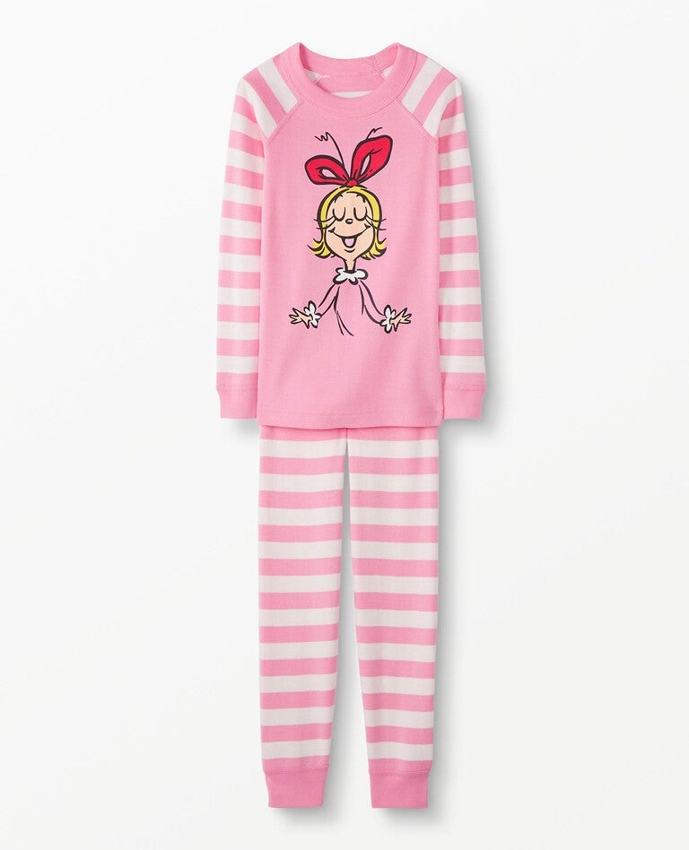 Kids Dr. Seuss Grinch Long John Pajama Set in Cindy Lou Who - main