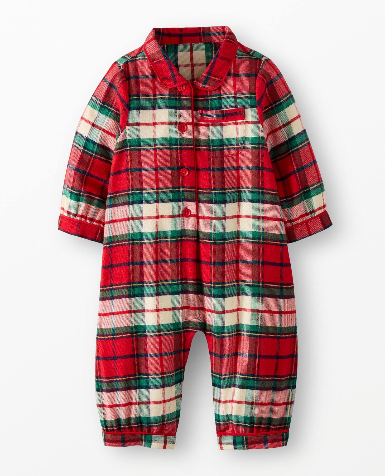 Holiday HannaSoft™ Flannel Sleeper in Red Holiday Plaid - main