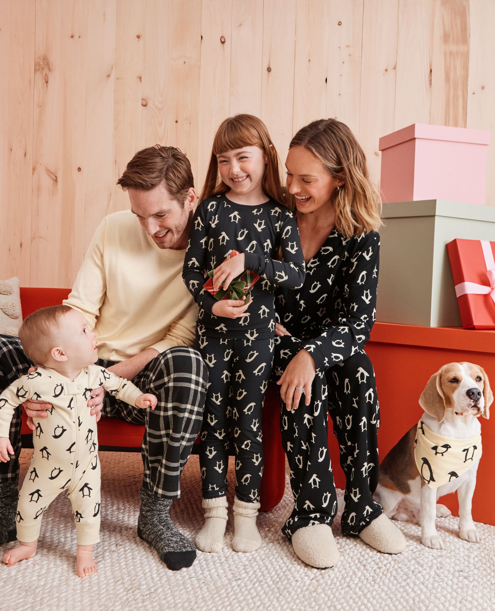 Women's Long Sleeve HannaSoft™ Pajama Set in Squeaky the Penguin on Black - main