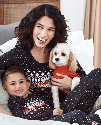 Holiday HannaJams™ Pajama Set in Black Fairisle - main
