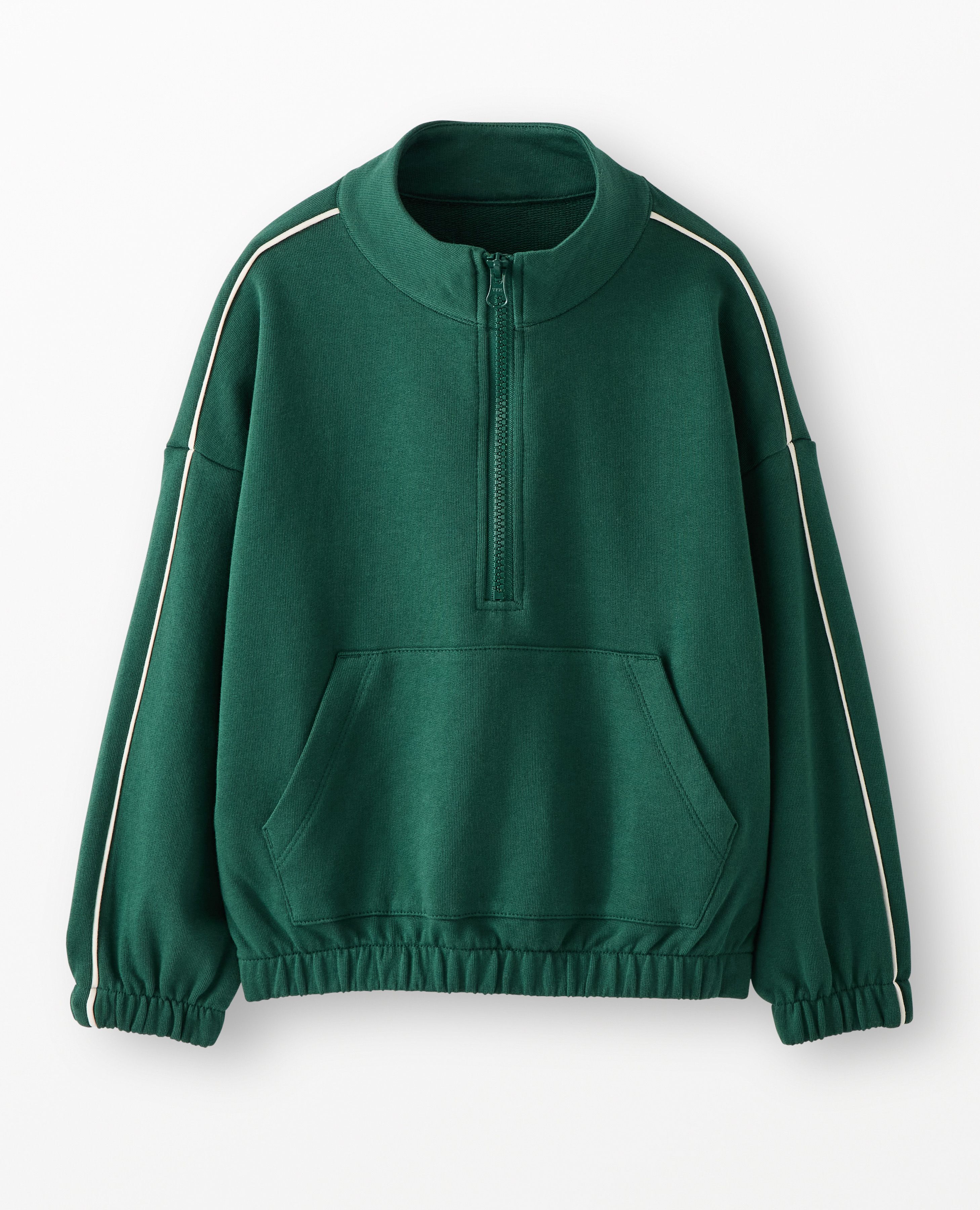 Oversized French Terry Quarter Zip Sweatshirt in Malachite - main