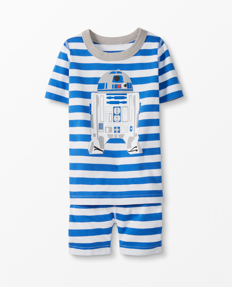Star Wars™ Short John Pajamas In Organic Cotton in Blue/White R2D2 - main