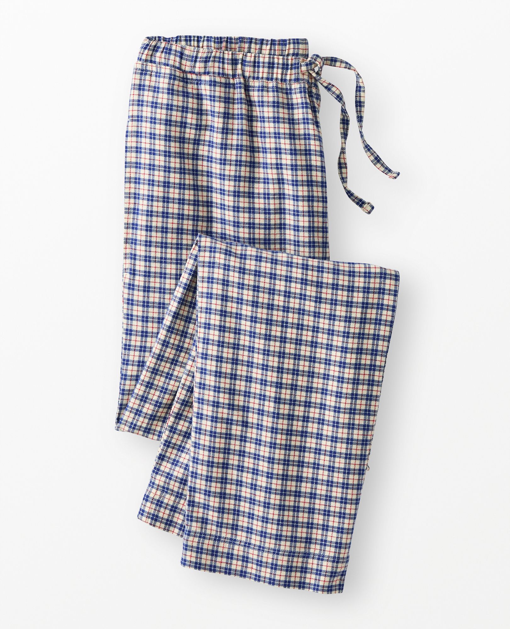 Adult Holiday Flannel Pajama Pants in Blue Checkered Plaid - main