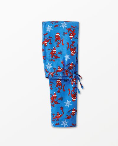 Marvel Spider-Man Adult Unisex Flannel Pajama Pant in Spider-Man Holiday on Blue - main