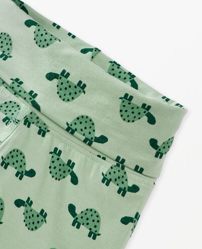 Baby Layette Wiggle Pants in HannaSoft™ in Mini Turtle on Seafoam - main