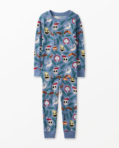 Disney Tim Burton's The Nightmare Before Christmas HannaSoft™ Stretch Pajama Set in Blue NBC Ornaments - main
