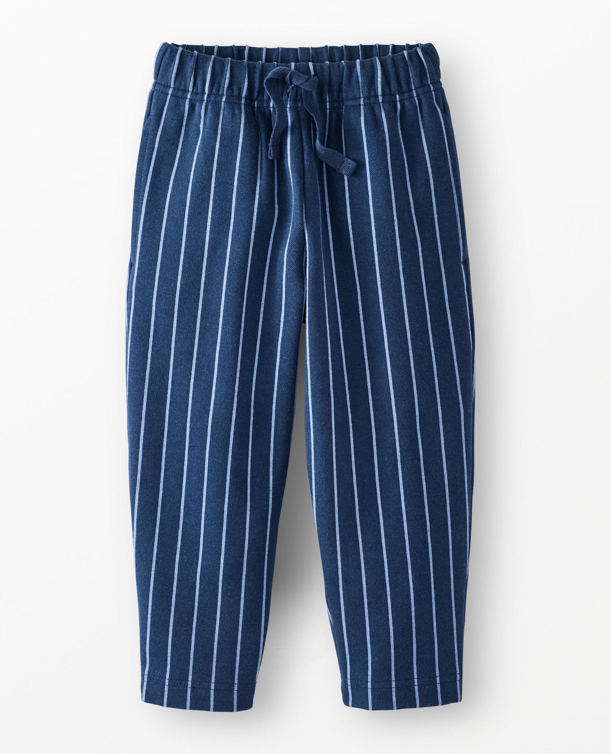 Jacquard Pull-On Tapered Pants in Blue Pinstripe - main