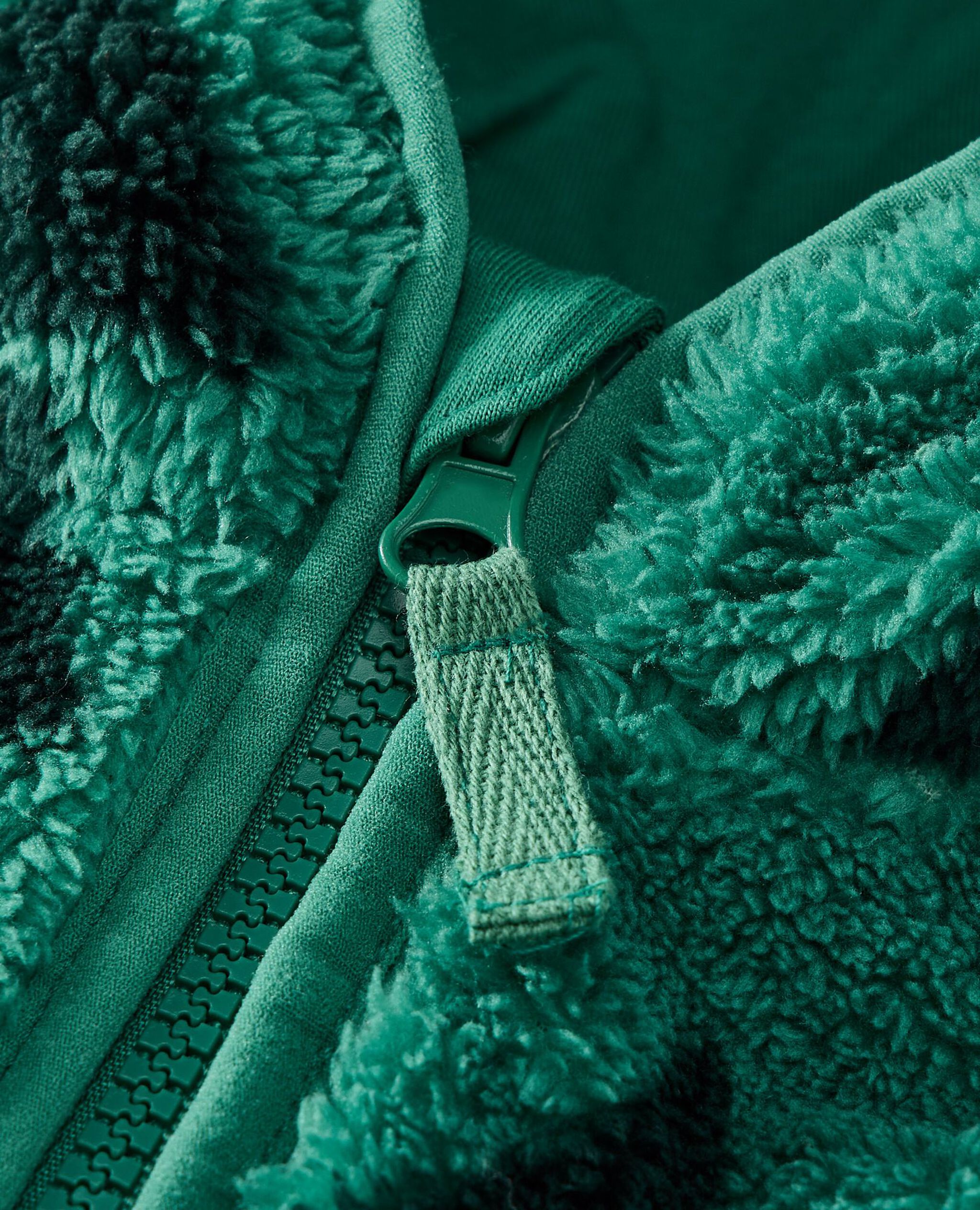 Baby Holiday Marshmallow Fleece Jacket in Happy Green Trees on Green - main
