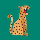 Long Sleeve Relaxed Fit Graphic T-Shirt in Cheetah on Fir Tree - swatch