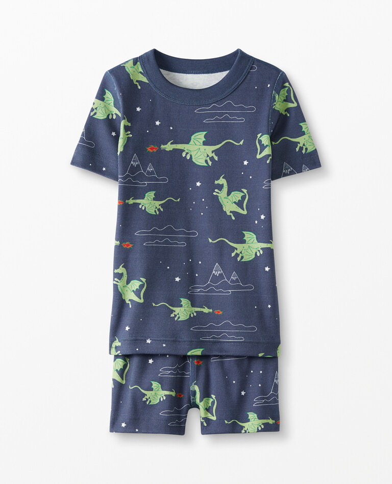 Short John Pajamas In Organic Cotton in Great Green Dragon - main