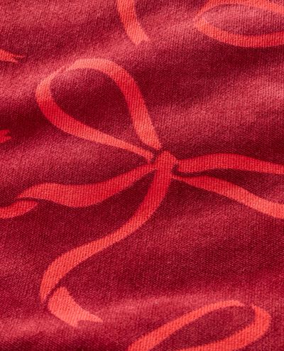 Sleeveless Velvet Bow Back Jumper in Bows on Beet Red - main