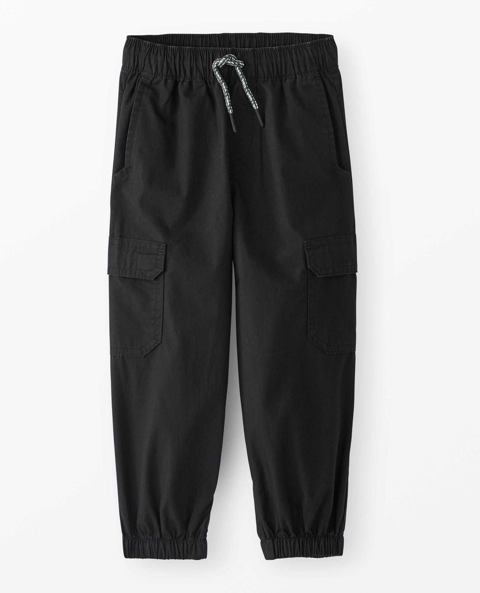 Loose Fit Poplin Cargo Joggers in Black - main