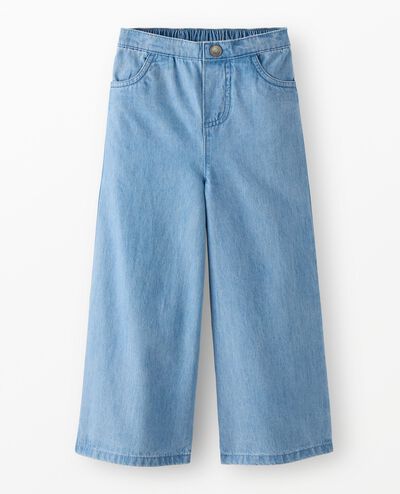 Denim Wide Leg Pants in Light-Medium Wash - main
