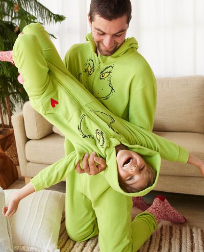 Kids Dr. Seuss Grinch Costume Fleece Jumpsuit in Grinch - main