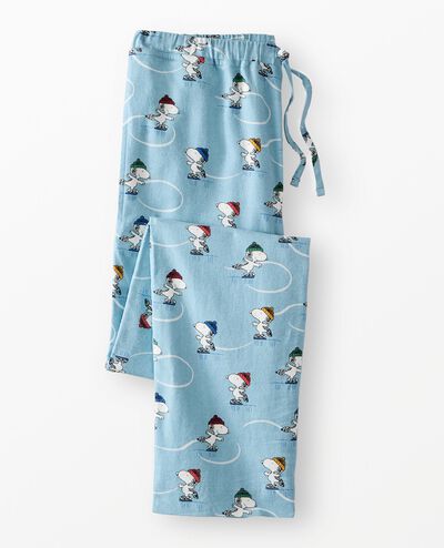 Adult Peanuts Holiday Flannel Pajama Pants in Snoopy Ice Skating Rink - main