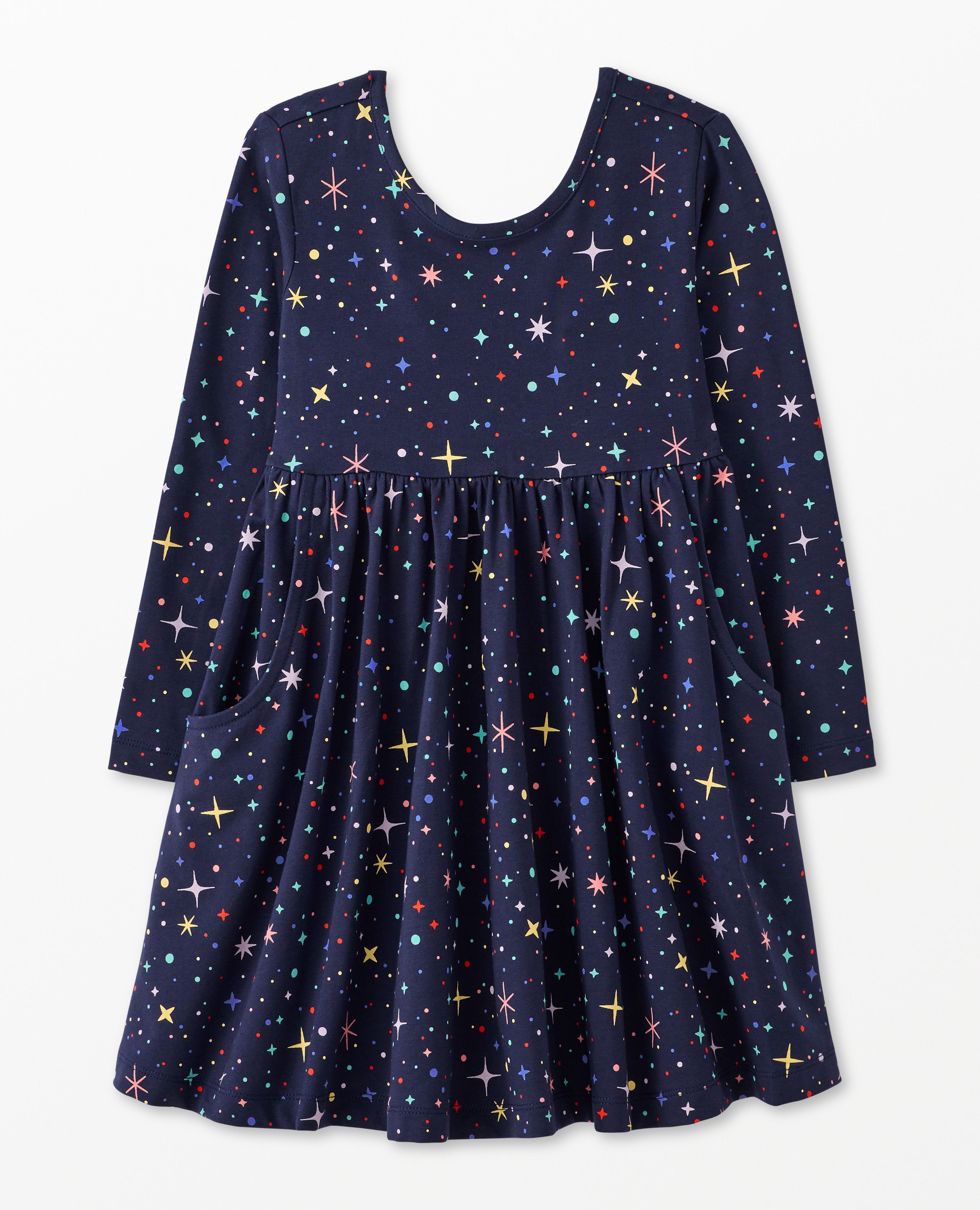 Holiday Long Sleeve Skater Dress with Pockets