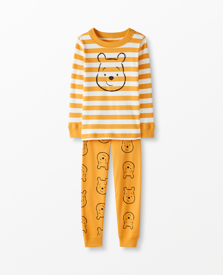 Disney Winnie The Pooh Long John Pajama Set in Golden Beet - main