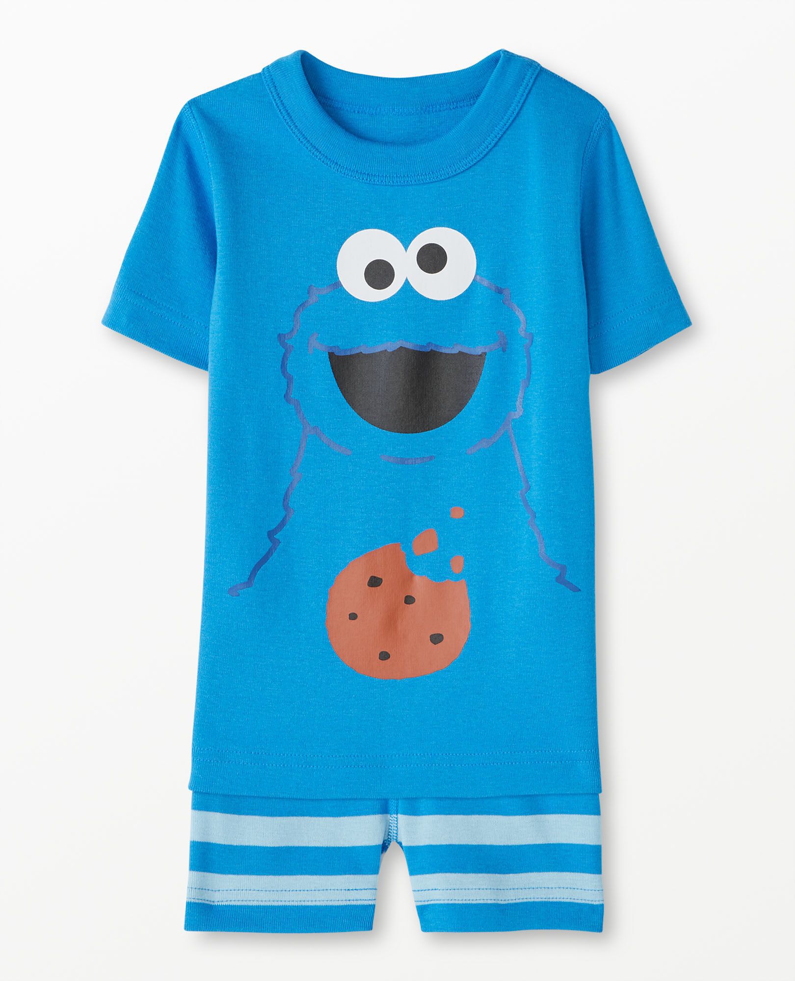 Kids Sesame Street Shorts John Pajama Set Cookie Monster in 100 Cotton Little Girls Boys Size 6 7 by Hanna Andersson