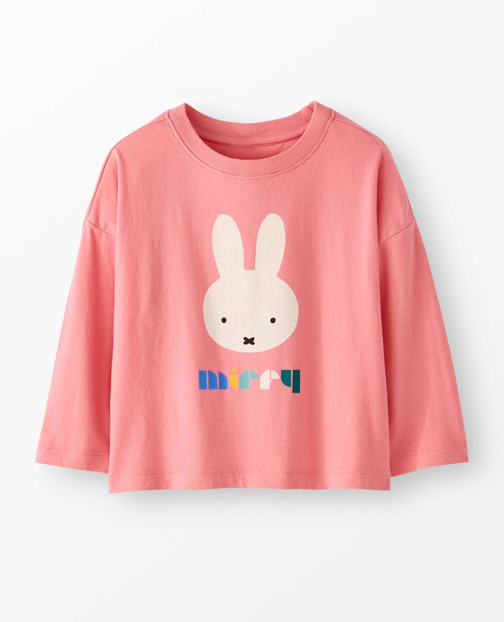 Miffy Bracelet Sleeve Graphic T-Shirt in Miffy Graphic on Coral - main
