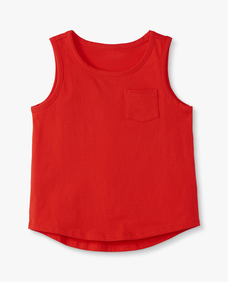 Basic Tank In Pima Cotton in Tangy Red - main