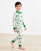 Peanuts St. Patrick's Day Long Johns In Organic Cotton in Snoopy Shamrock White - main
