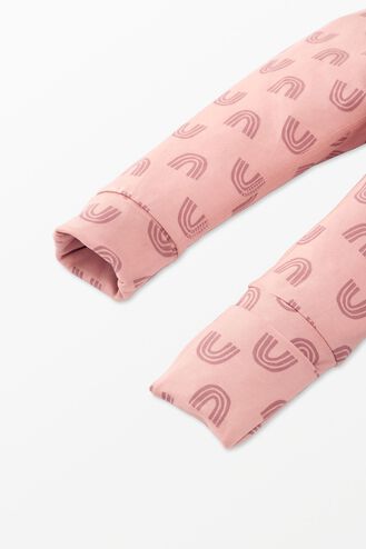 Baby Layette Wiggle Pants in HannaSoft™ in Blush Pink Rainbow - main