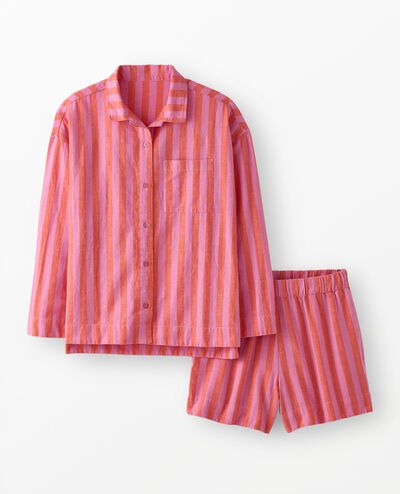Women's Long Sleeve Linen Pajama Set in Echinacea/Sun Fire - main