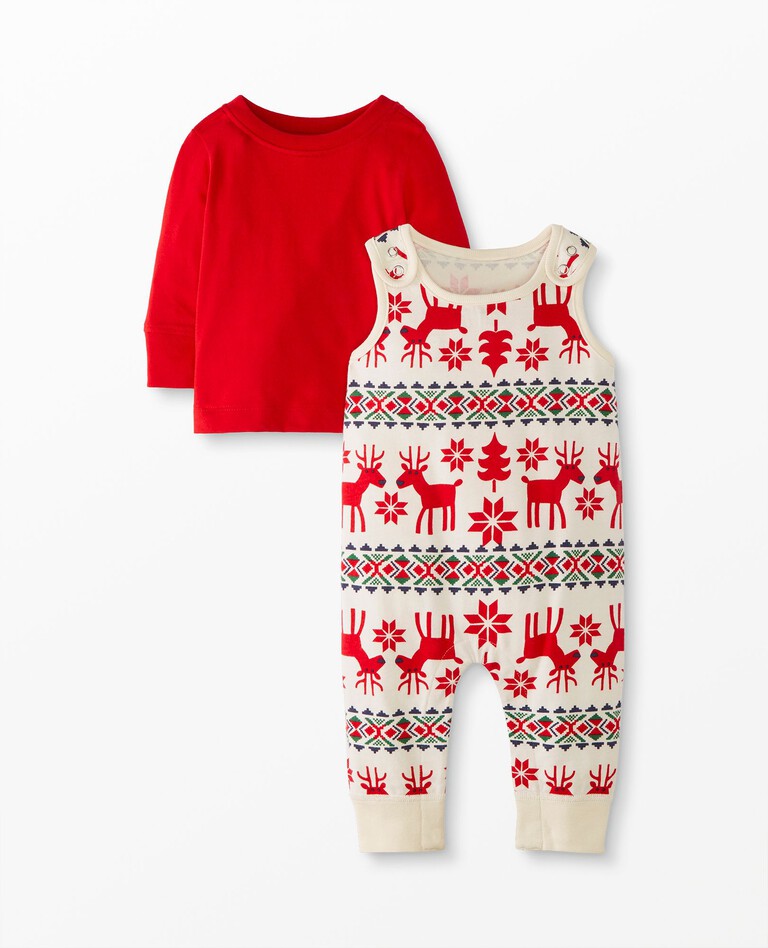 Baby Overall & Tee Set In Cotton Jersey in Dear Deer - main