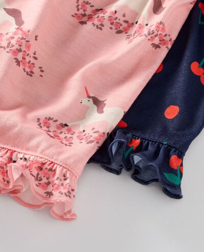 Flutter Sleeve Pajama Set in Unicorn Meadow on Frosting Pink - main