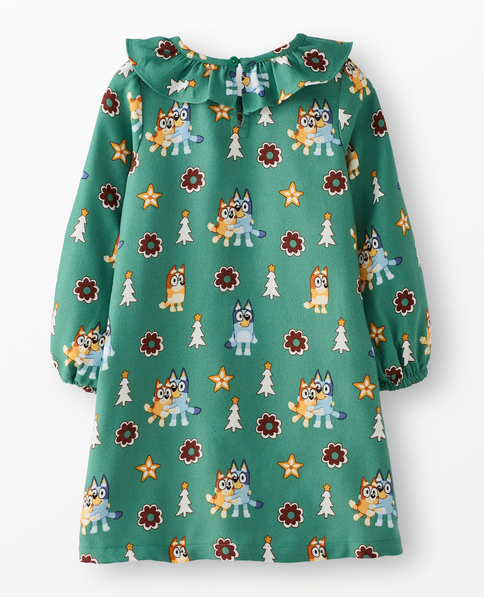 Bluey Holiday Flannel Nightgown in Bluey Hugs and Cookies on Green - main