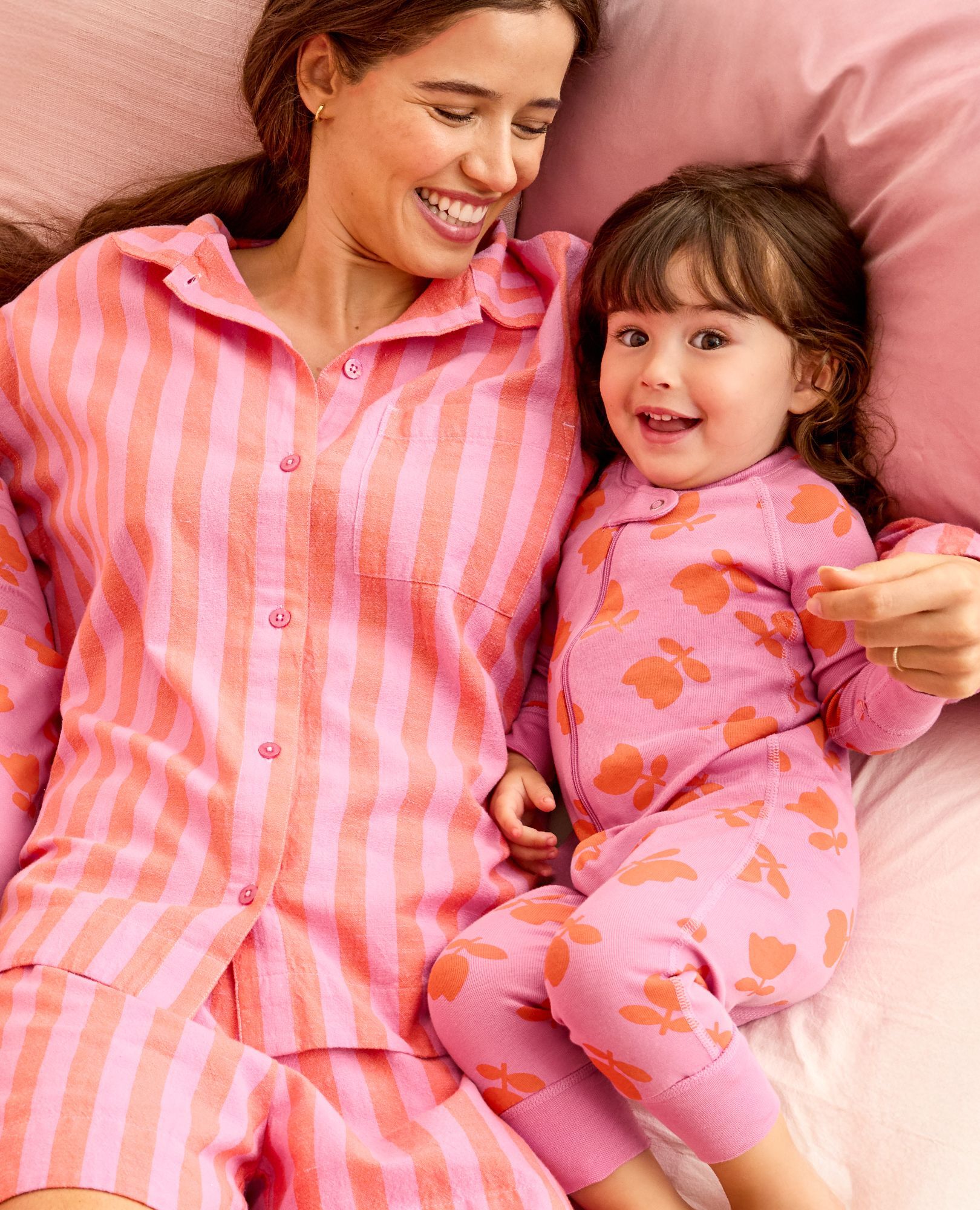 HannaJams™ Sleeper in Tossed Tulips on Pink - main