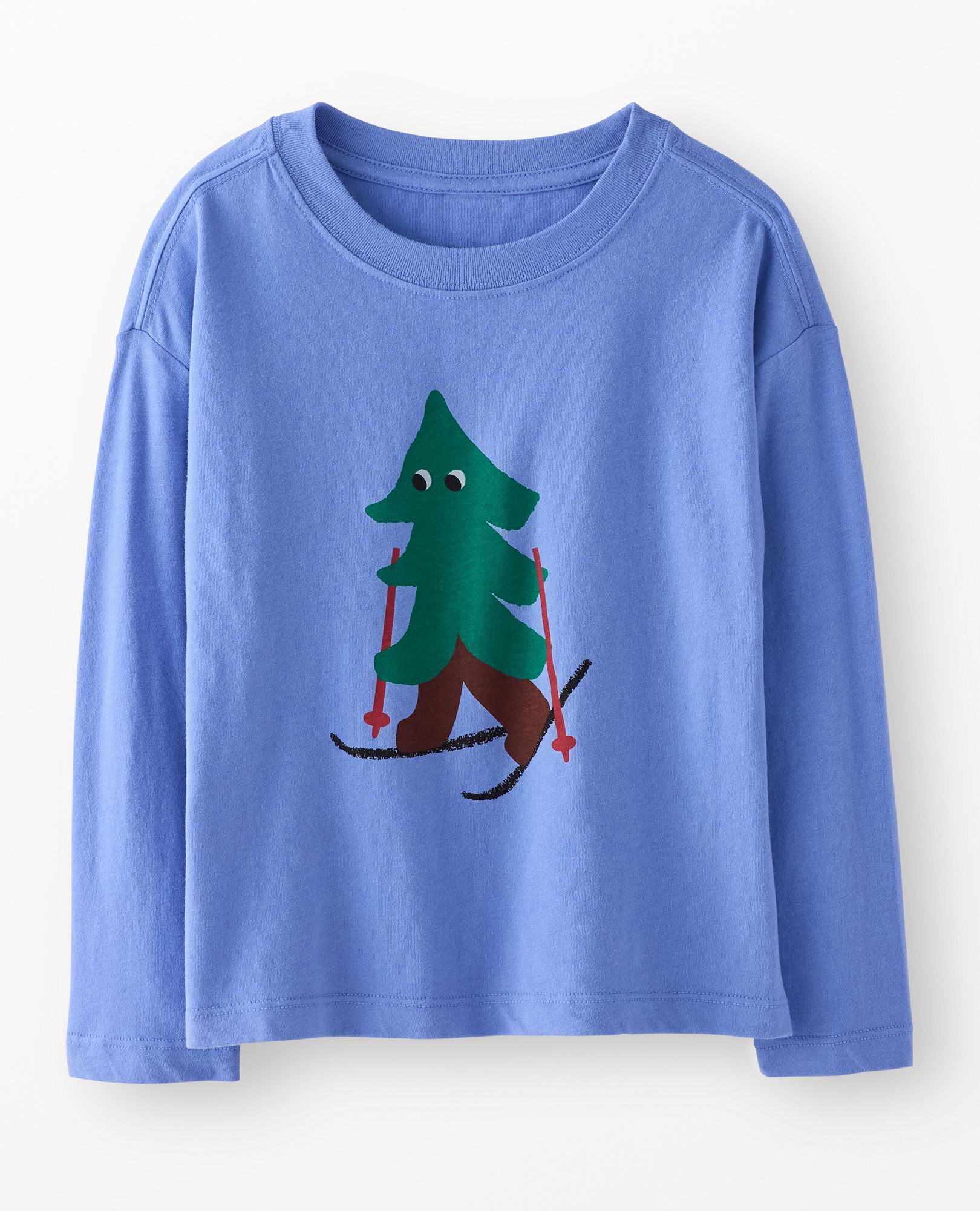 Holiday Long Sleeve Relaxed Fit T-Shirt in Skiing Tree - main