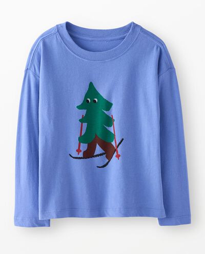 Holiday Long Sleeve Relaxed Fit T-Shirt in Skiing Tree - main