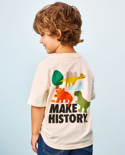 Relaxed Fit Graphic T-Shirt in Dino Crew on Ecru - main