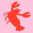 Sleeveless Playground Dress with Pockets in Lobsters on Azalea Pink - swatch