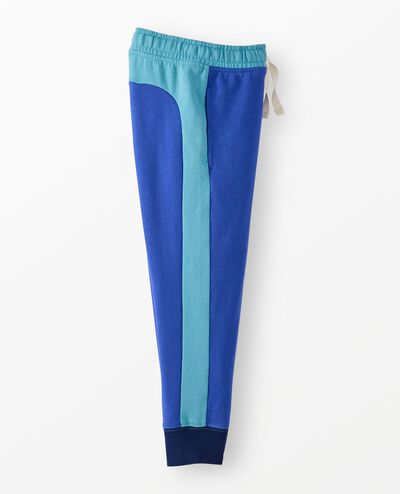 Slim Fit French Terry Colorblock Sweatpants in Blue Colorblock - main